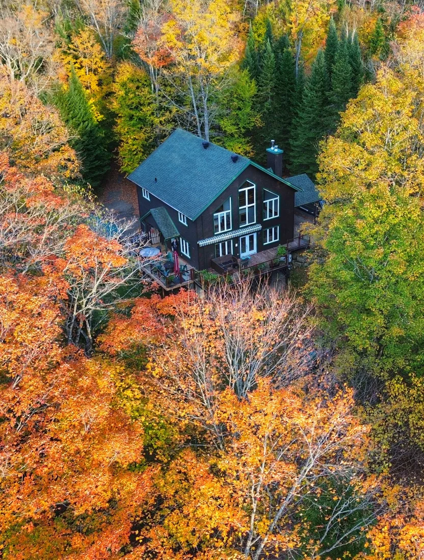 A People Like Us member's home surrounded by autumn trees